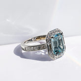 Brazilian Aquamarine & Diamond Ring - Dracakis Jewellers